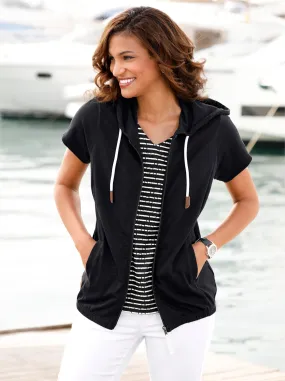 Sweatjacke in schwarz